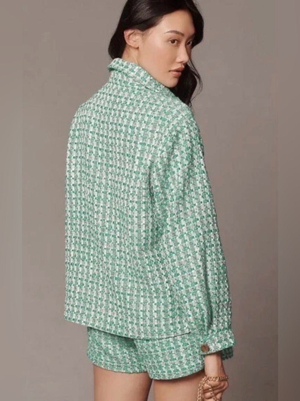 Anthropologie Maeve Tweed Relaxed Shacket Shirt w/ Shorts, Size 14, NWT SEE NOTE - Picture 4 of 11